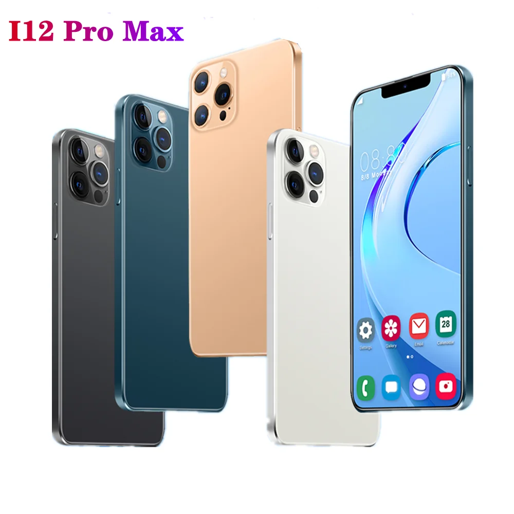 

Phone 12 pro max 6.7 inch Face recognition Fingerprint original 5G Smartphone 12GB+512GB Android Mobile phone, Black blue white gloden