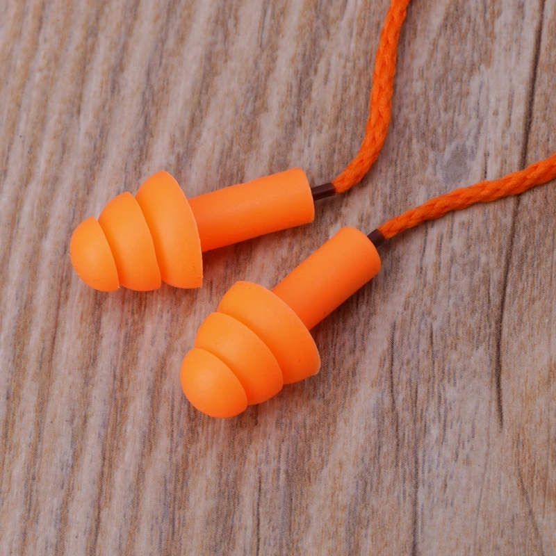 

Soft Silicone Wired Ear Plugs Noise Reduction Caps Earmuffs Hearing Protection