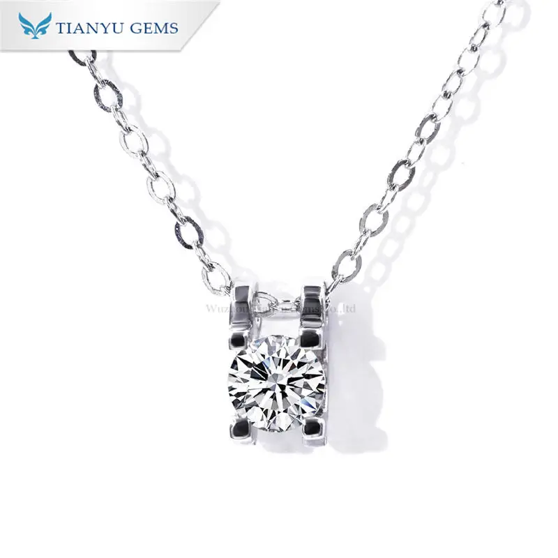 

Tianyu Gems Fine Jewelry Charms Choker Chain Women 925 Sterling Diamond Moissanite Pendant Gold Plated 18K Silver Necklace