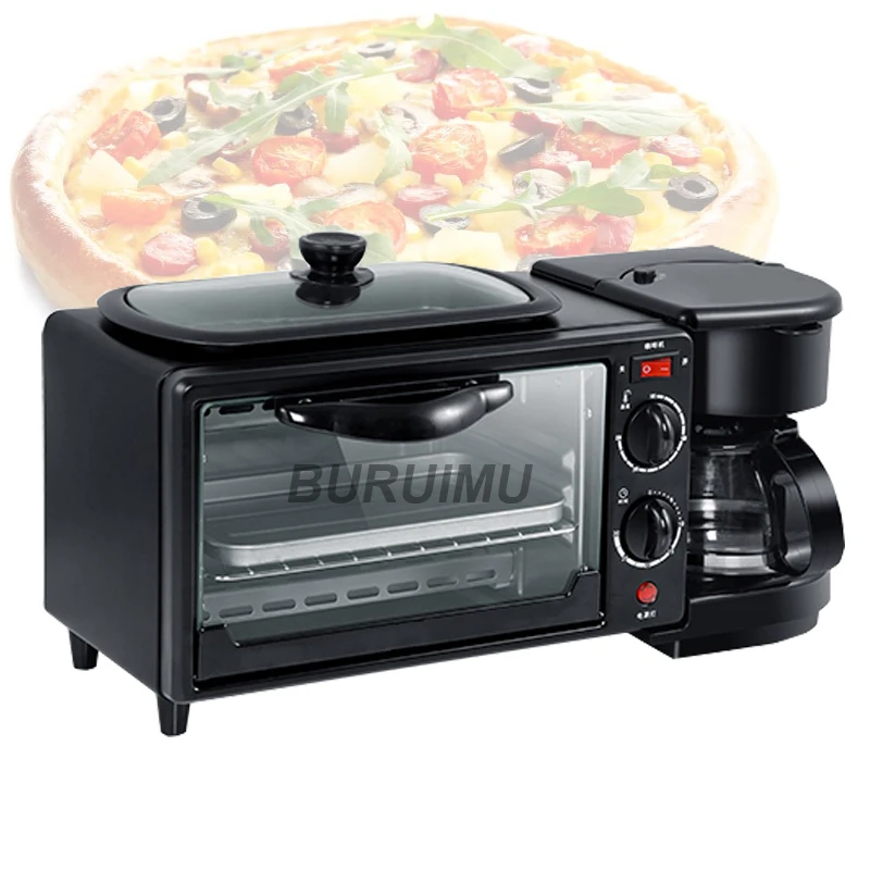 

Breakfast Machine Household Small Multifunctional 3 In 1 Oven Frying Roasting Machine Coffee Machine