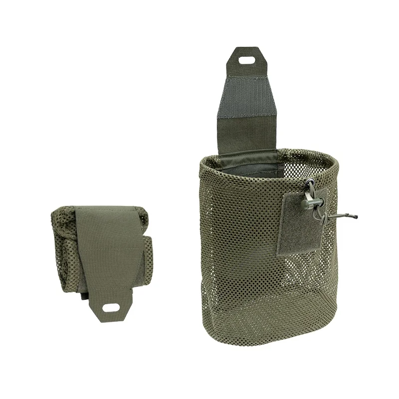 

IDOGEAR Ranger Green Tactical MOLLE Drop Pouch Foldable Mag Recycling Bag Mesh Dump Pouch For Belt