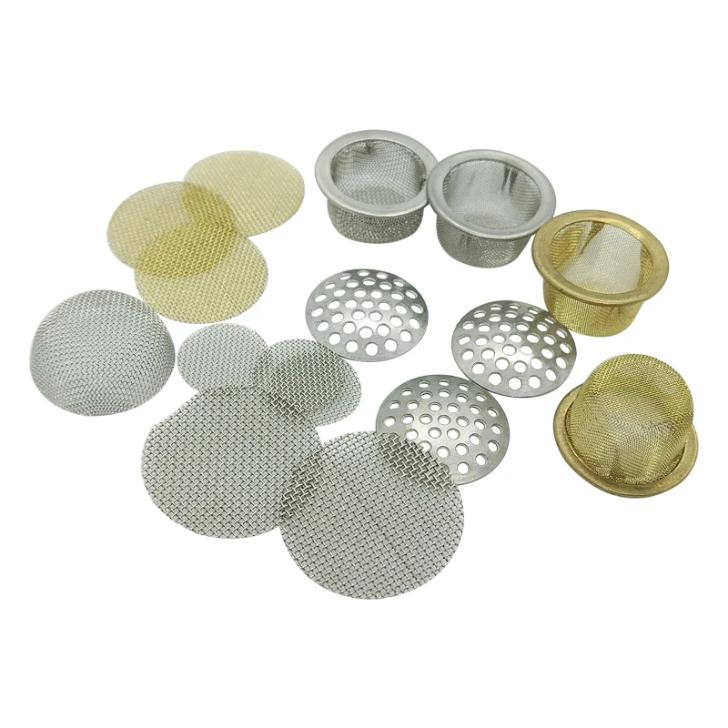 

Round brass titanium stainless steel smoking pipe screen filters