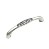 847-128mm Real Silver black zinc alloy beautiful mental window and cabinet door handle pull