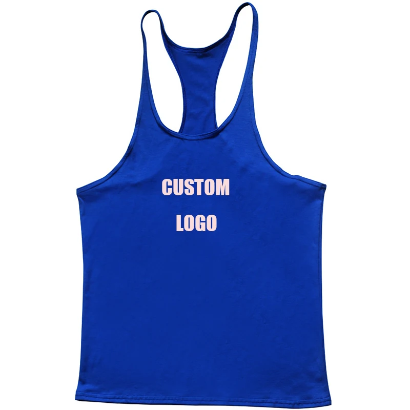 

Free shipping Custom Wholesale Fitness Sports Clothing Tank Top Bodybuilding Stringer Vest Custom Cotton Gym Men Running Singlet, Customized color