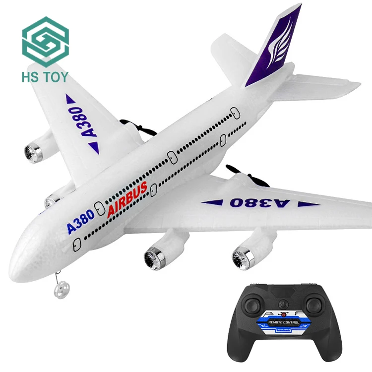 

HS 2.4G 4CH A380 Airbus Model RC Wingspan Flying Toys Remote Control Plane RC Airplanes With Music Light