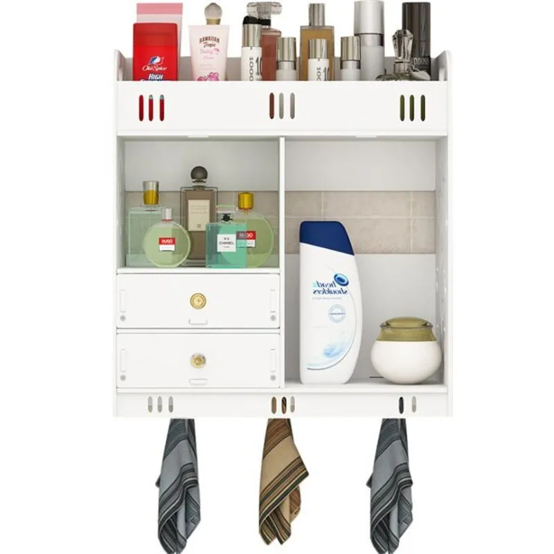 

Toilet Cosmetic Storage Holder with Shelf Plastic Shampo Organizer Cabinet Shelf Wall Mounted Bathroom shelves towel holder
