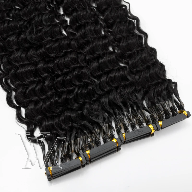 

VMAE Mongolian Cuticle Aligned 6D Hair Extension Prebonded Hair Natural Color Afro Kinky Curly 3A 3B 3C 6D Human Hair Extensions