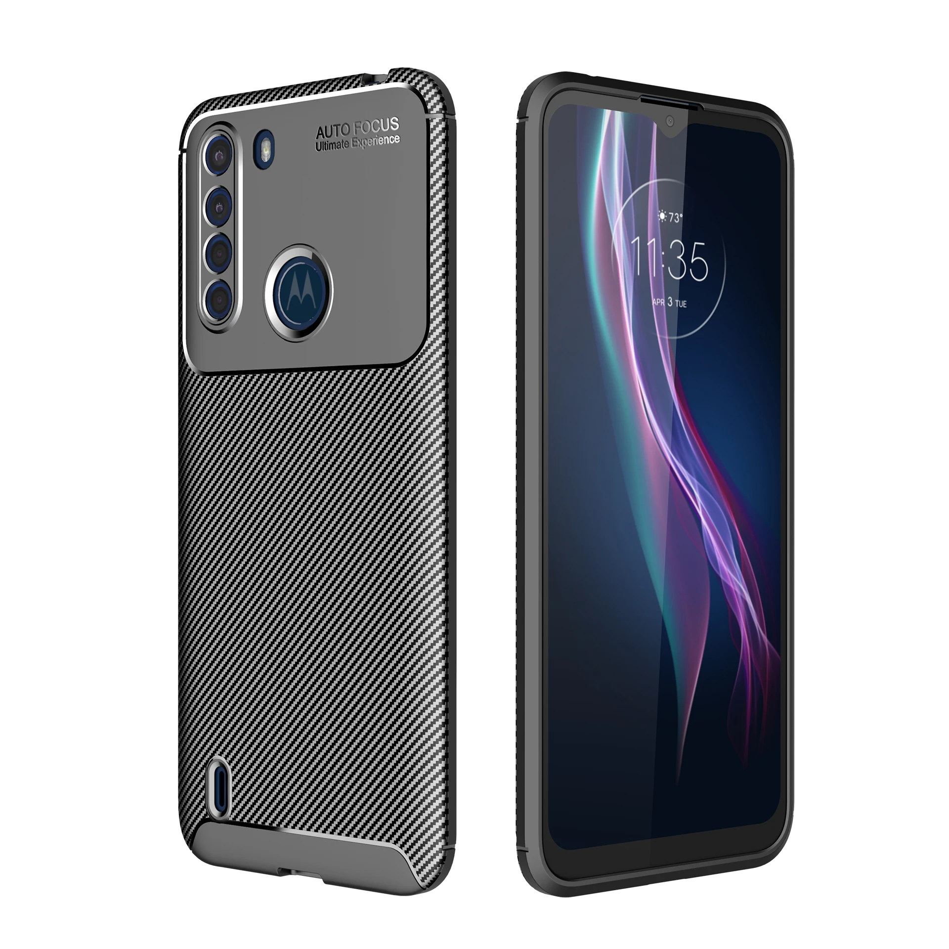 
Carbon Fiber Soft TPU Protective Cell Phone Case For MOTO One Fusion Beetle cover 
