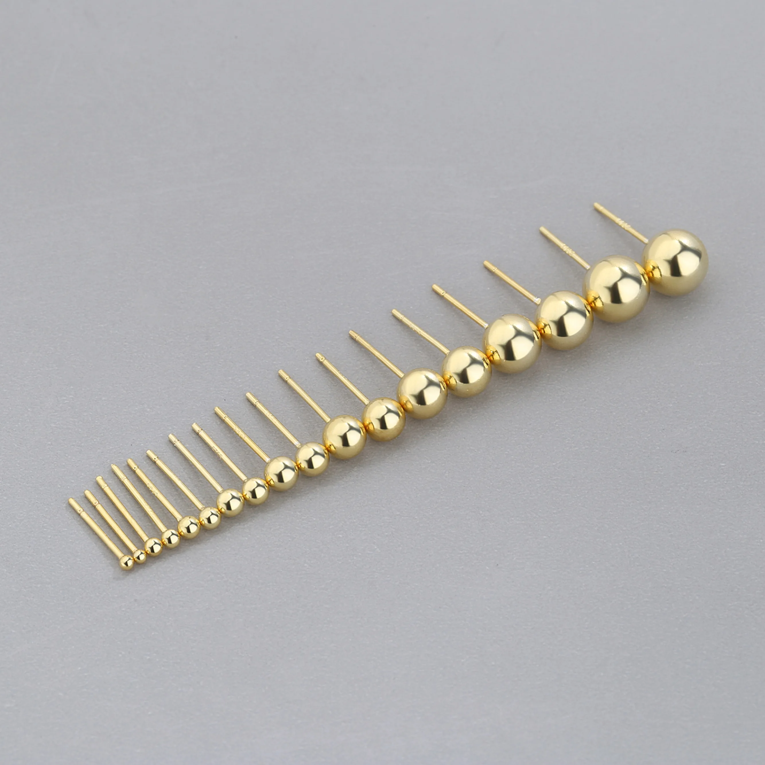 

SayYes 925 Sterling Silver Jewelry Ball Stud Earrings 18K Gold Plated For Men And Women