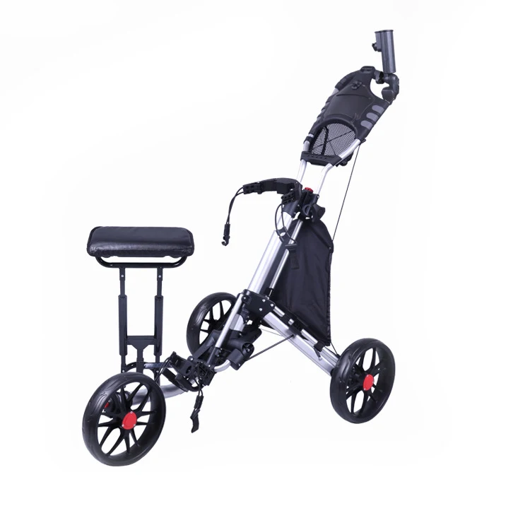 

Popular Foldable Golf Trolley Wheel Golf Buggy Black Golf Trolley With Seat