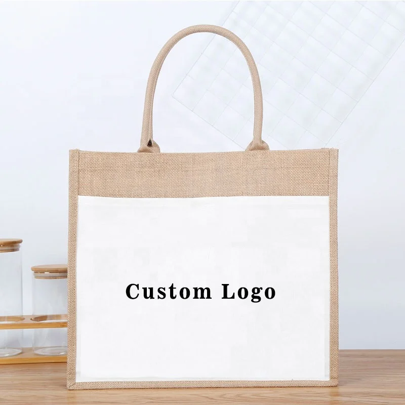 

2020 OEM good quality jute tote bag eco shopping bag, Customized color