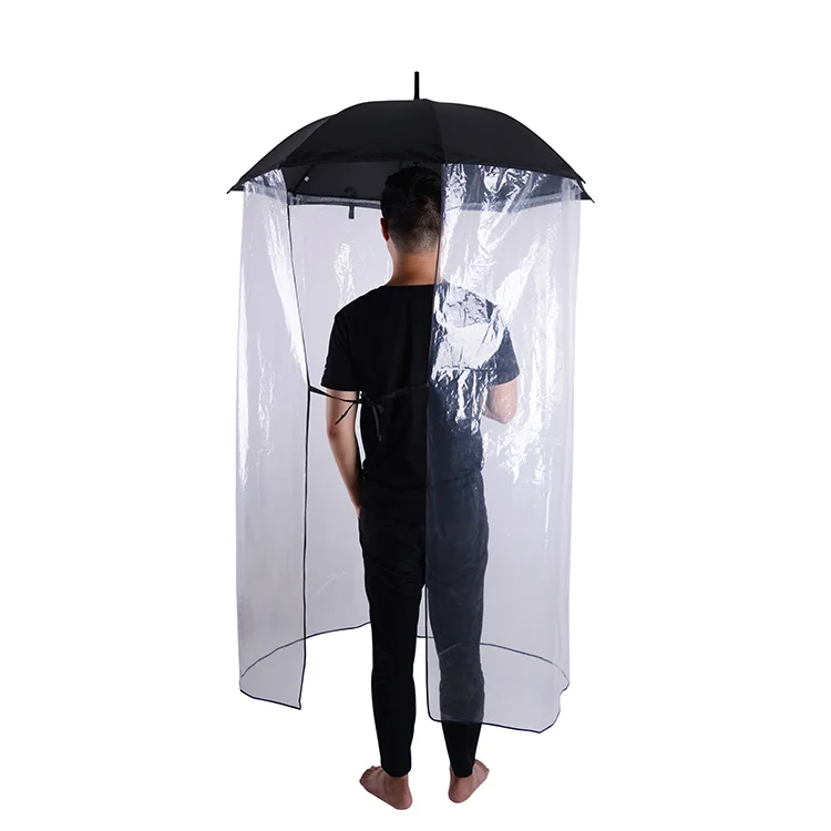 

NCP Epidemic Prevention Umbrella Plastic Full Body Umbrella Poe Clear Full Body Length Rain Cover Shop Umbrellas, Black