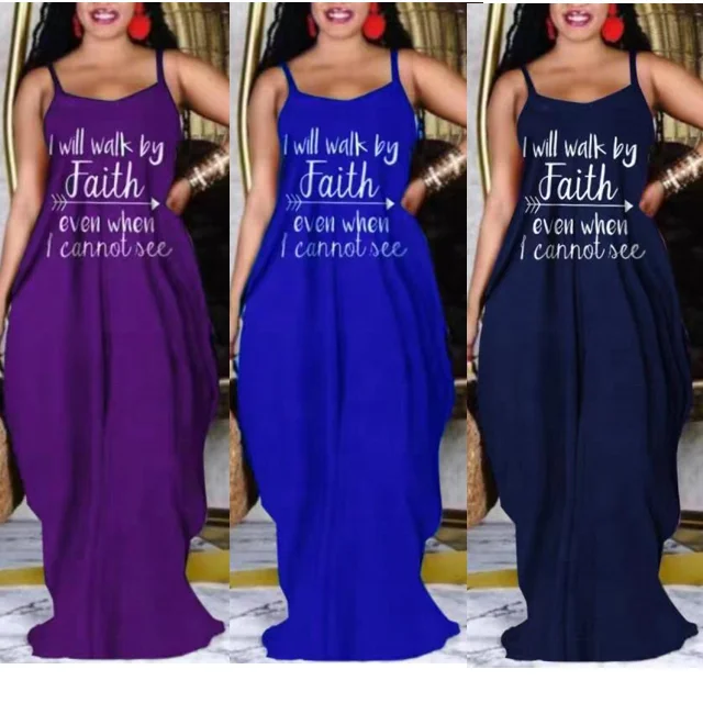 

Women Casual Dresses Summer Plus Size One-Piece Dress Sexy Letter Printing Sling Maxi Dress, Picture color