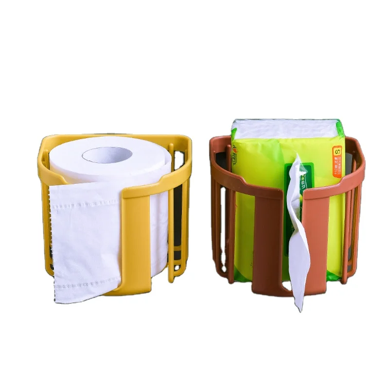 

New Style Toilet Paper Holder Wall Mounted Bathroom Kitchen Roll Holder Paper Shelf ABS Modern Hanging Tissue Box Storage Rack, White, red,blue,yellow