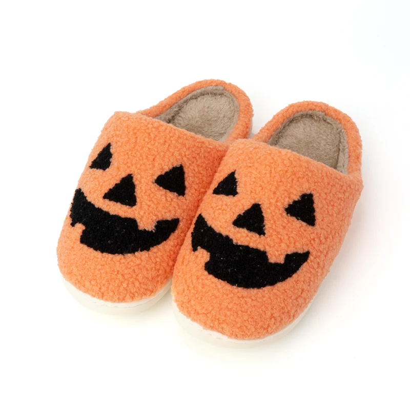 

Custom Slides Slippers Home Indoor Smile Face Slipper Kids Children's Plush Slippers Women Ladies