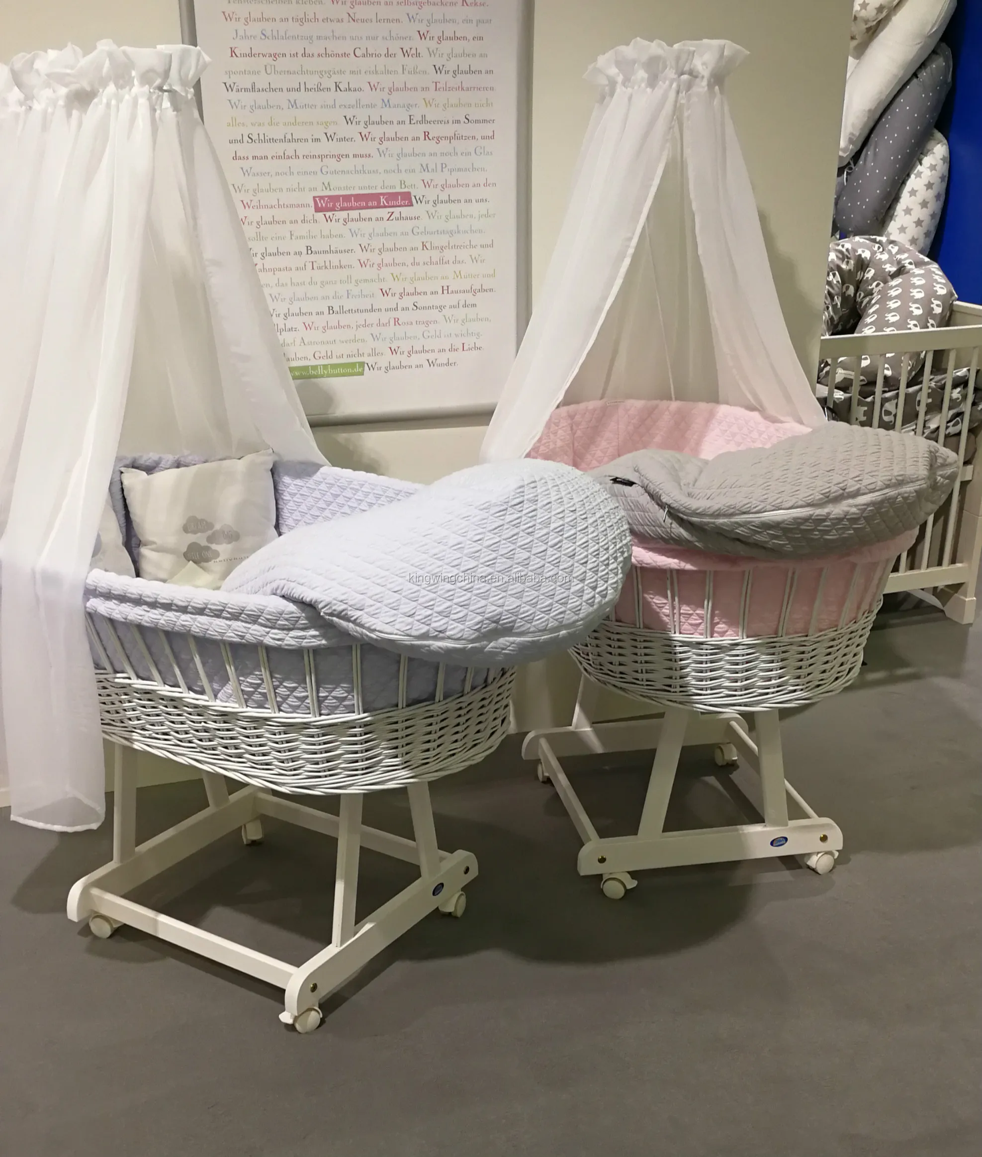 
Baby Moses Basket With Stand Factory Basket Bassinet Wicker Bassinet Cradle 