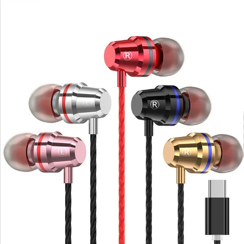 

In-Ear Wired Earphone Type-C Music Sport Earbuds For Samsung Xiaomi Mi 8 Huawei P20 P30 Leeco Usb Type C Metal Headset With Mic