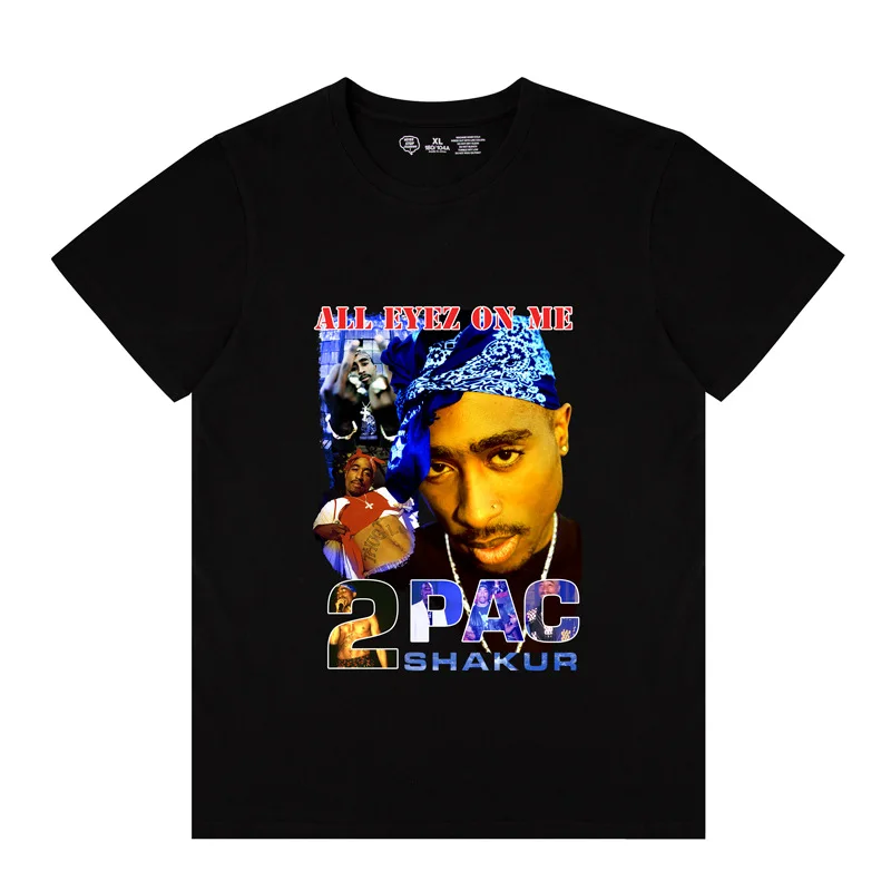 

Hot Selling 2pac Printing T-Shirt Summer 100% Cotton Oversized Tees Men Hip Hop T Shirt, Shown