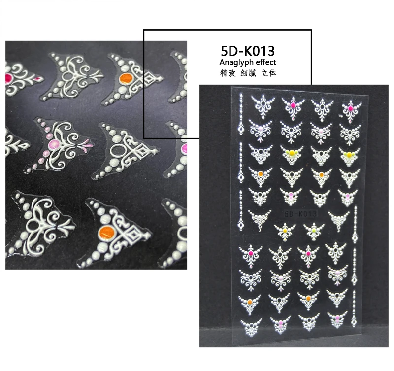 

2021 hot sale fast flower 5d Nail Stickers art factory wholesale K Series Waterproof Logo Cartoon Custom fashion