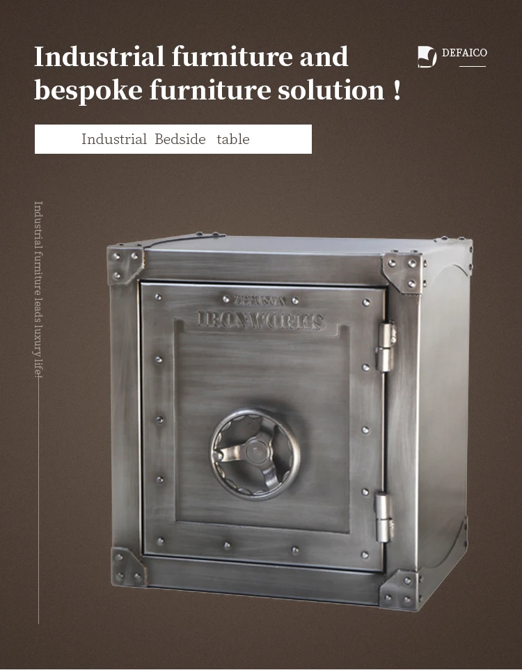 Industrial End Side Table with Storage Shelf  Easy Assembly Metal Look Accent Furniture with Iron Frame