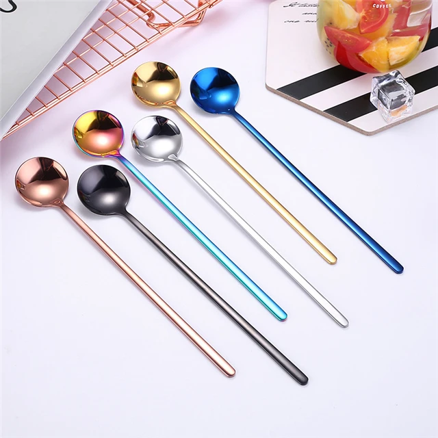 

Creative Cold Drink Dessert Ice Spoon 20cm Honey Stirring Spoon Kitchen Accessories, As show