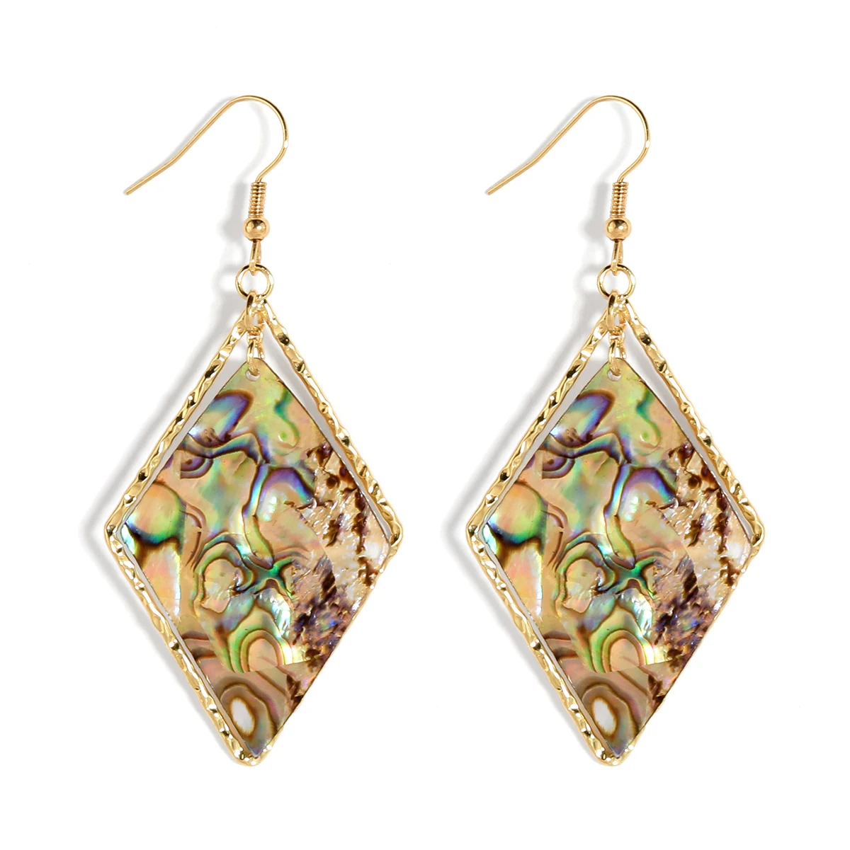 

Trending jewelry products 2023 new arrivals gold plated hawaii Abalone shell creative weekly geometry funky earrings for women