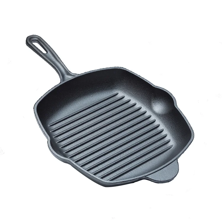 

2022 High Quality Cast Iron Square Grill Pan Seasoned Cast Iron Skillet Pan Square Grill Pan