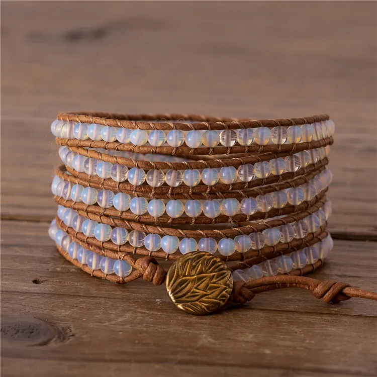 

Yuetong BOHO synthetic opal beaded wrap bracelet for women and men