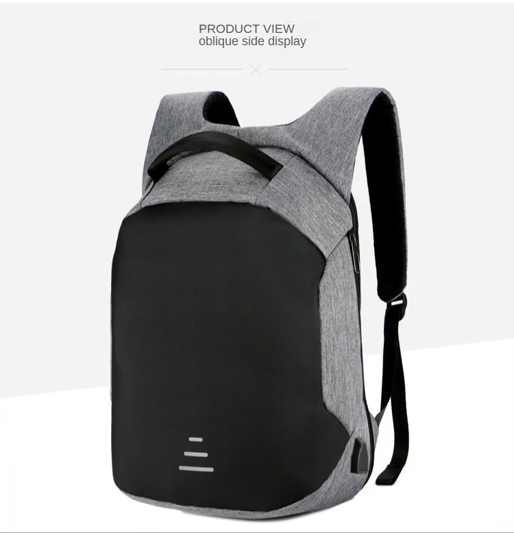 

Anti Theft Concealable Zipper Backpack Men's With Usb Charger Waterproof Men Backpack