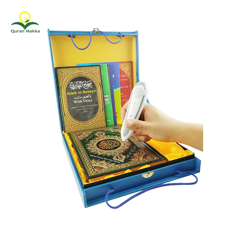 

Best Price Free MP3 Translation and Reciter Download Digital Holy Al Quran Book Read Reader Reading Talking Pen for Kids Muslim, White+silver