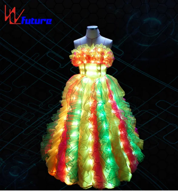 
Aurora Pixel LED Long Dress LED Rave Dress for carnival performance wear glow in the dark dresses Rave Clothes 