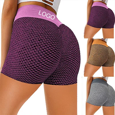 

2021 Amazon Hot Sale Hip Lifting Abdomen High Waist Running Yoga Fitness yoga shorts tummy control, Customized colors