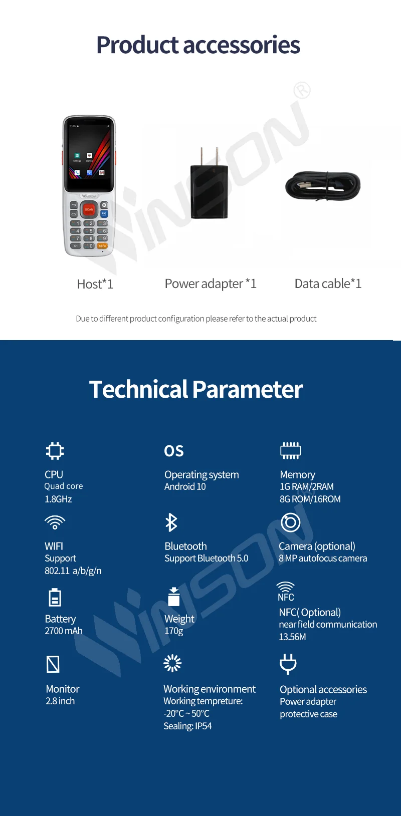 Inventory Handheld Rugged mobile phones Barcode pda Hand Held Data Collector data Terminal NFC Rfid Android 11 Scanner Pda