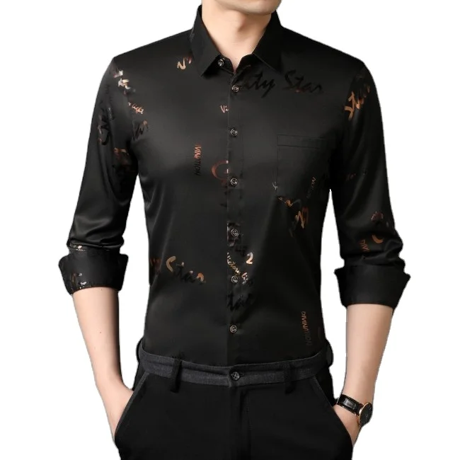 

2019 new arrival autumn Gingham Check old man long sleeve slim fit polo neck stripe cheap shirt