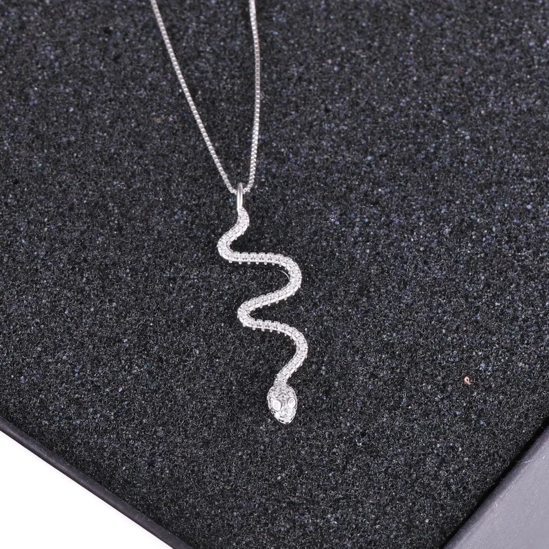 

100% 925 Sterling Silver Charm Minimalism Snake Pendants Vintage Necklace Women Jewelry