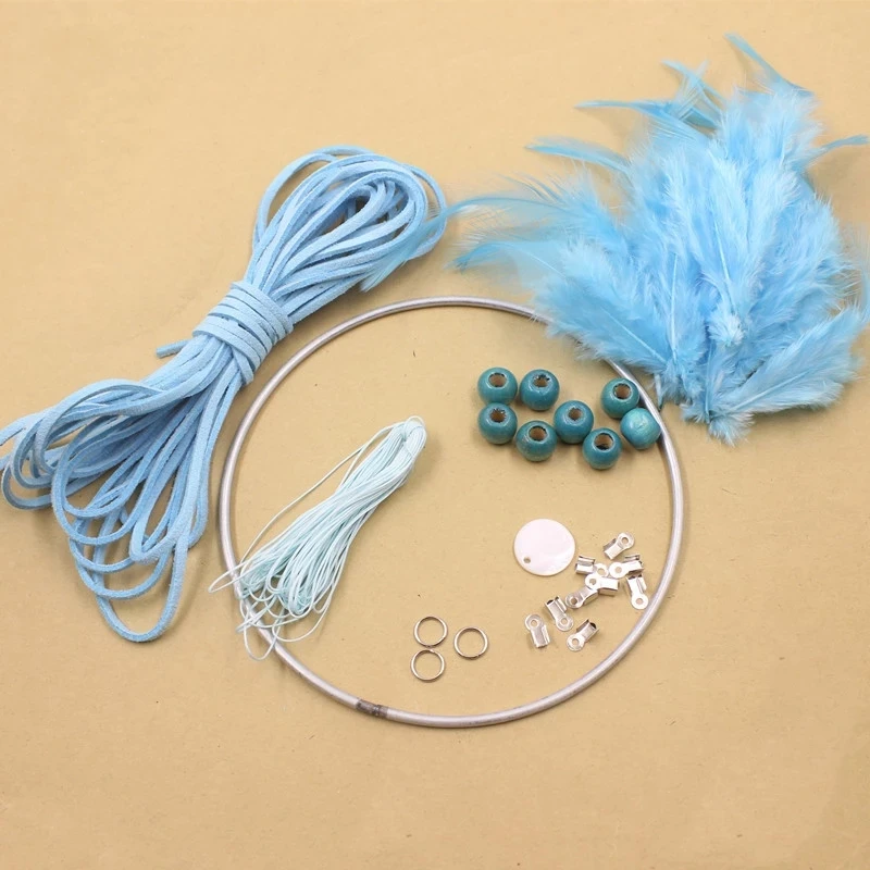 

Artilady Useful DIY Crochet Feather Dream Catcher Kit Hanging Decoration Wall Ornament, Picture