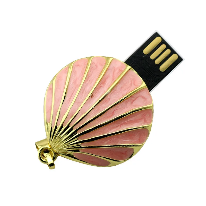 Custom Shell Jewelry USB Flash Drive With Necklace Gift Box Free Logo From Factory Bulk Wholesale - ANKUX.COM