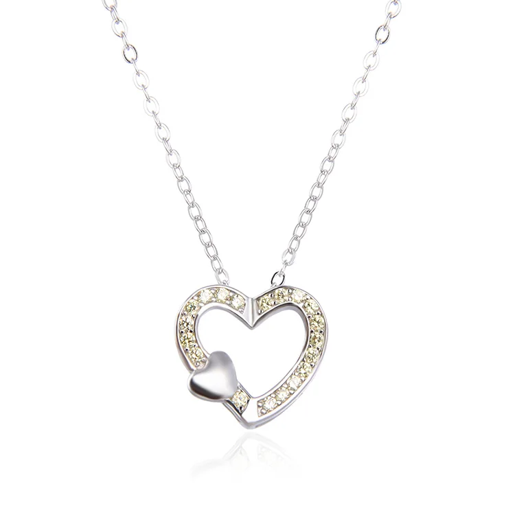 

2021 Factory Price zircon pendant wedding jewelry sets heart necklace 925