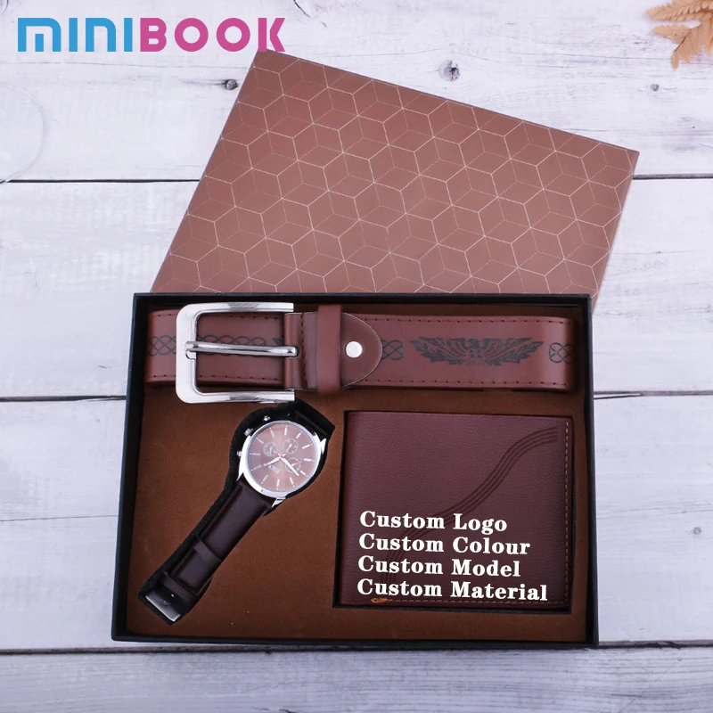 

Minibook Men's Gift Sets Exquisite Packaged Watch + Wallet +sets Hot-money Creative Combination Sets