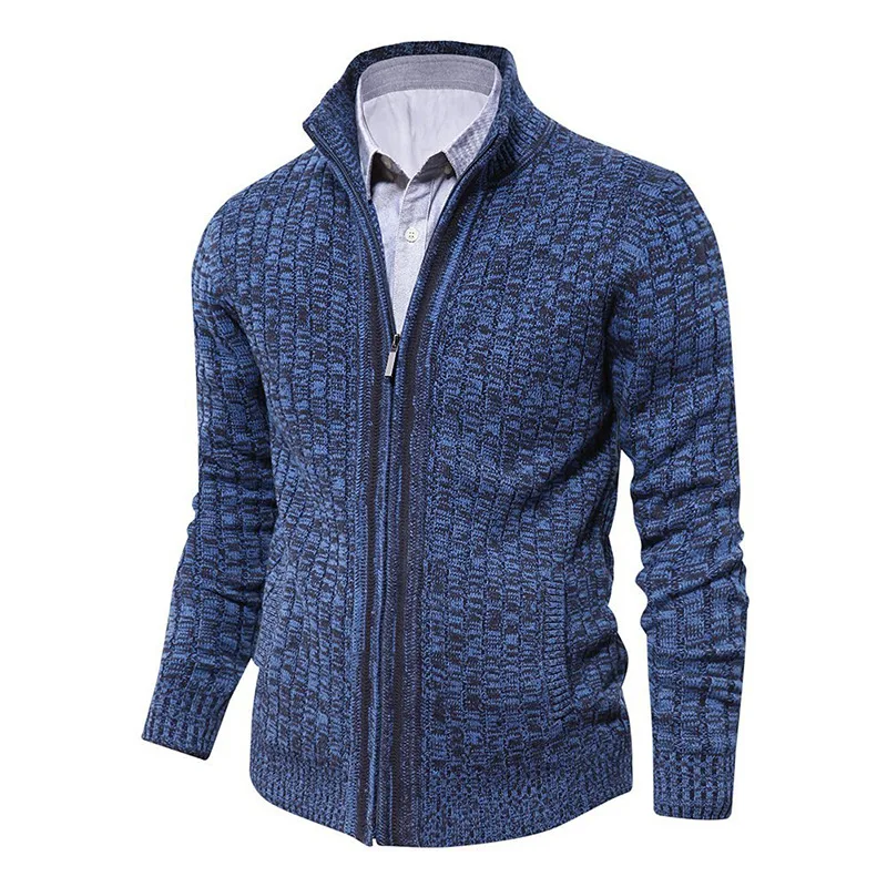 

Commute Knit Cardigan 2021 New Turtleneck Acrylic Sweater Wear Over Shirt For Men Urban Casual Zip Up Knitted Cardigan