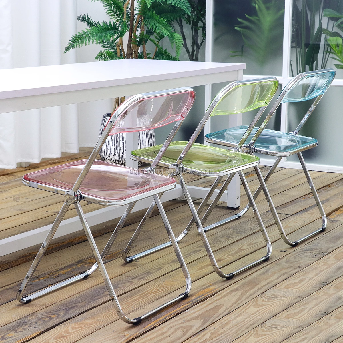 clear acrylic folding chairs PC transparent plastic chairs