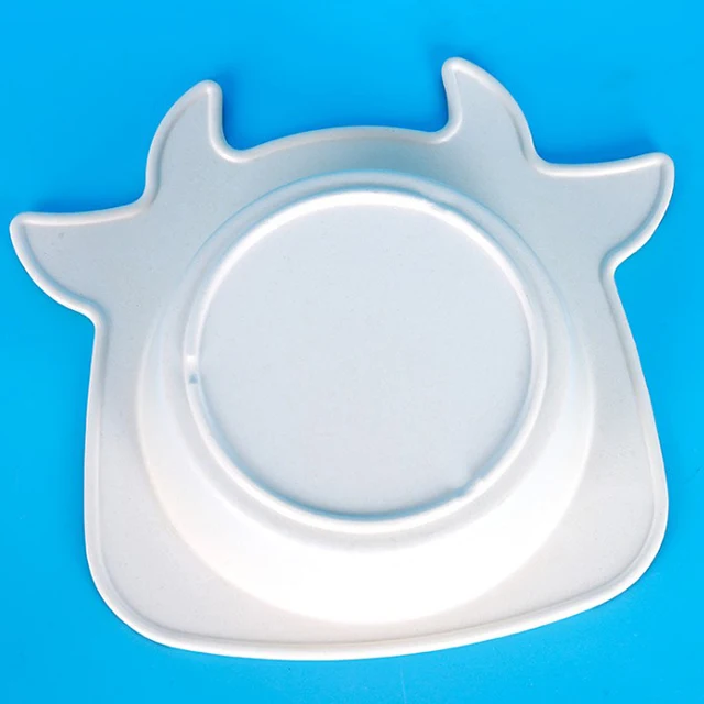 创意竹纤维儿童餐具可爱儿童牛头饭碗可生物降解