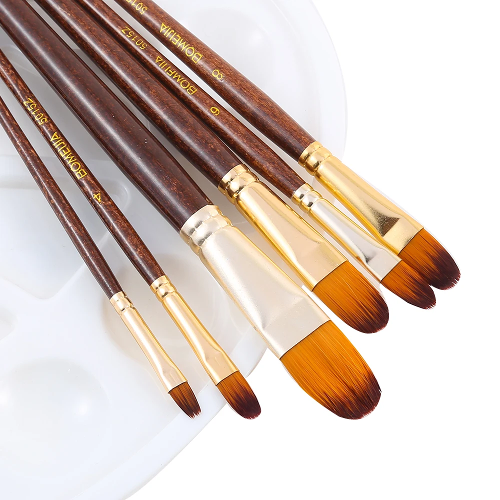 6pcs Nylon Watercolor Paint Brush Set