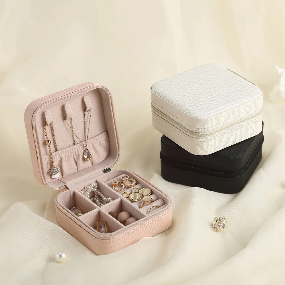 

Fashion Jewelry Gift Box Portable Ring Earring Stud Necklace storage organizer Box travel jewelry box organizer