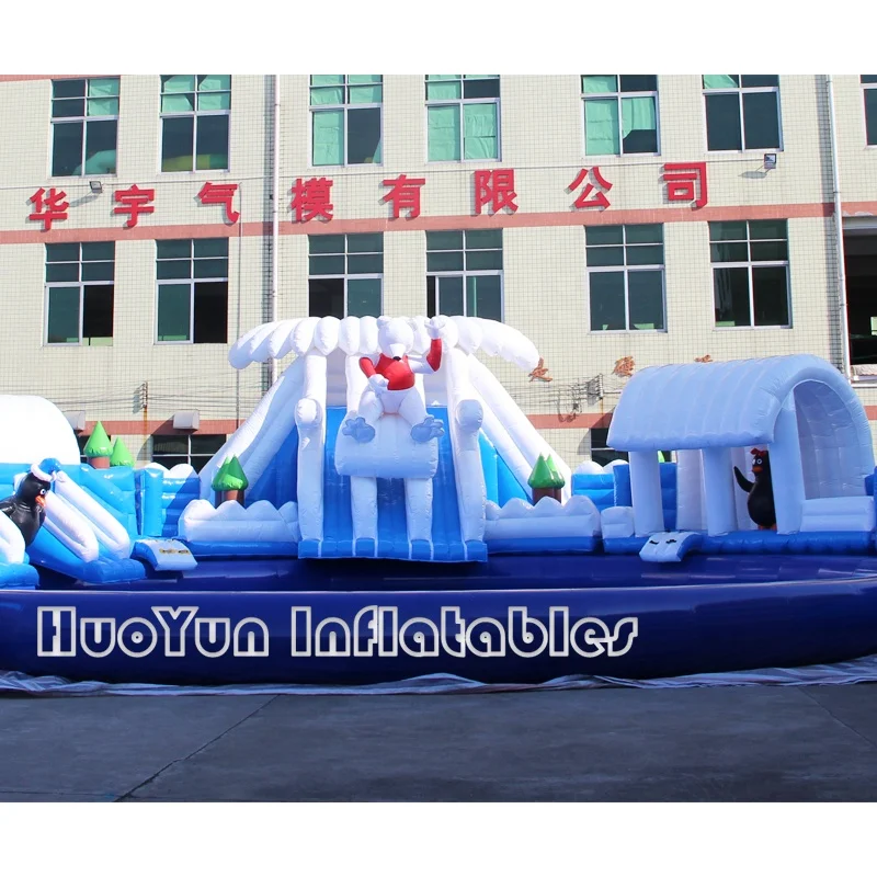 

Large Inflatable Water Park Ice And Snow World Inflatable Aqua Park Winter Theme Water Playground, Customized color