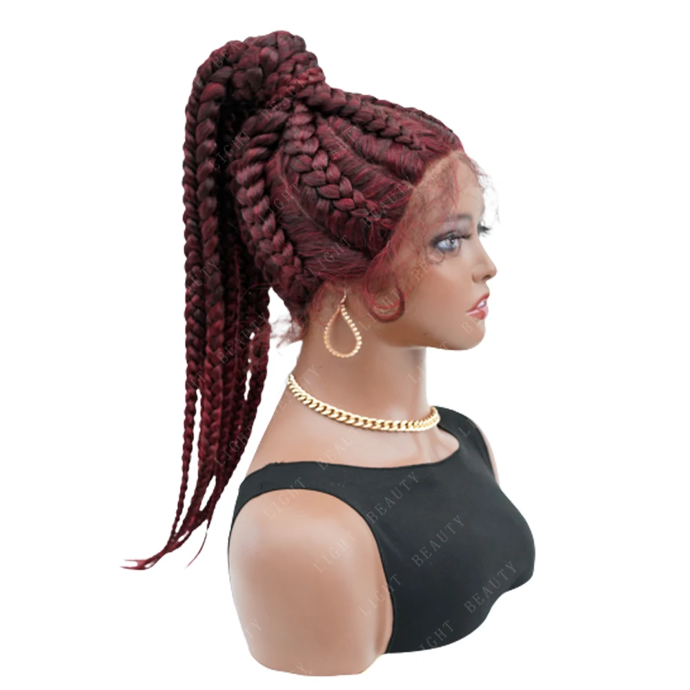 

transparent cornrow braided full lace front wig Lace Front Cornrow 4 Double Dutch Braided Wigs with Baby Hair, Picture