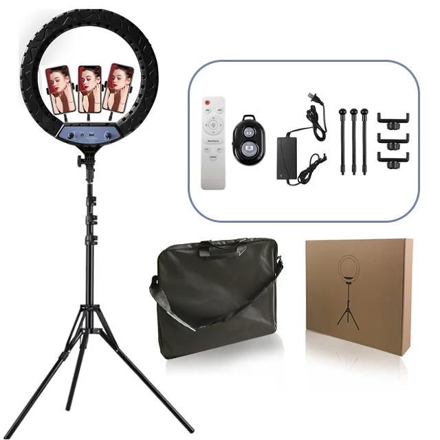 

18-inch ring light 18inch round selfie ringh light price in pakistan fotografie phone fill light lamp vlogging equipment, Black