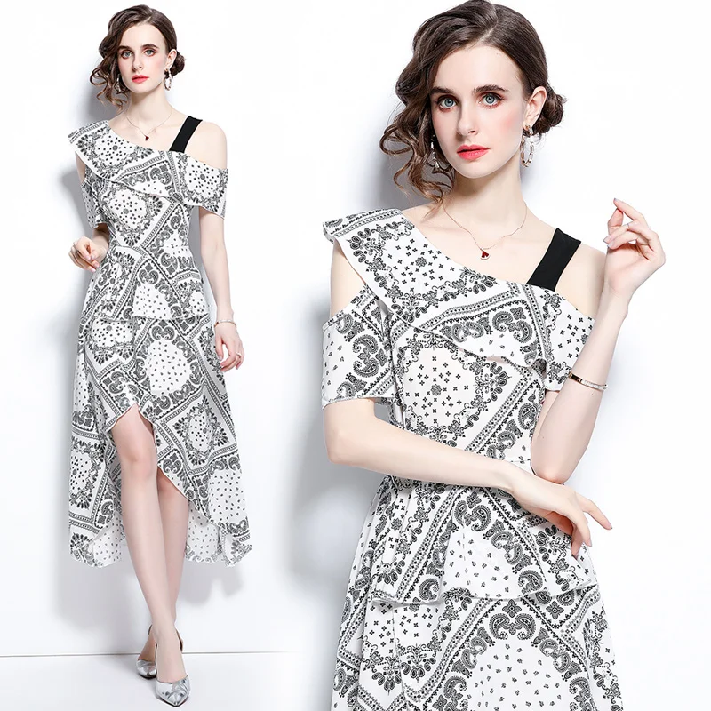 

Ladies butterfly flower long suspender skirt irregular strapless lace female dress female 2021 summer fashion women, Light blue