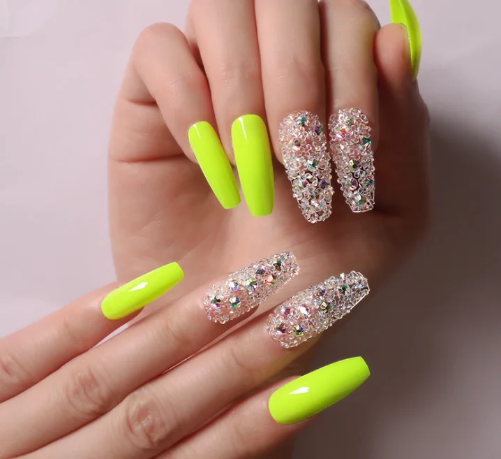 

Microbeads transparent microdrill light yellow diamond artificial fingernails