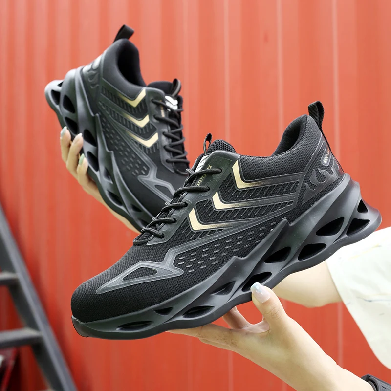 

Hot selling man composite toe soft light weight breathable hiking sneakers safety shoes
